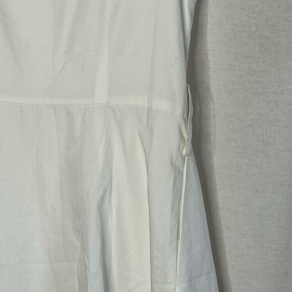 A New Day White A Line Sundress NEW Button Front Pockets Size 6 Knee Length - Picture 5 of 11